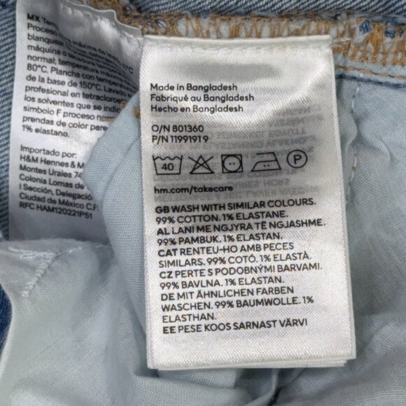 H&M Jeans Womens Size 2 Wide Leg Cropped High Waist Regular Fit Light Blue NWT - Picture 12 of 12